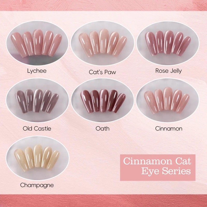 Kit 7 Esmalte Of Uñas Gel Effect Ojo De Gato
