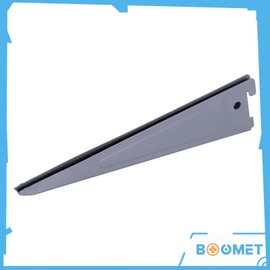 BOOMET Shelf brackets for wall rails, 2-row, anthracite, 27 cm, pack of 4, 2 colours, steel shelf brackets, shelf brackets, wall shelf, shelf system, powder-coated