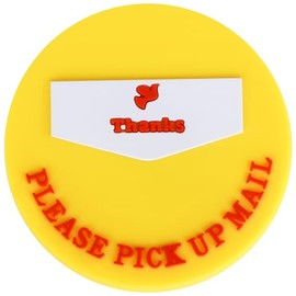 Outgoing Mail Alert Magnet - Yellow Mailbox Flag Sign (2.36"x2.36") - Round Design with Strong Magnet