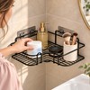 1PC Wall Mounted Non-Perforated Metal Triangle Storage Rack for Bathroom