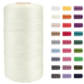 CAMAL Polypropylene Yarn 1.5 mm x 200 m Crochet Yarn for Bags Macrame Yarn for Handbag Crochet Polypropylene Yarn for Crafts Home Decorations, Place Plates, Shoulder Bag (Milky White)