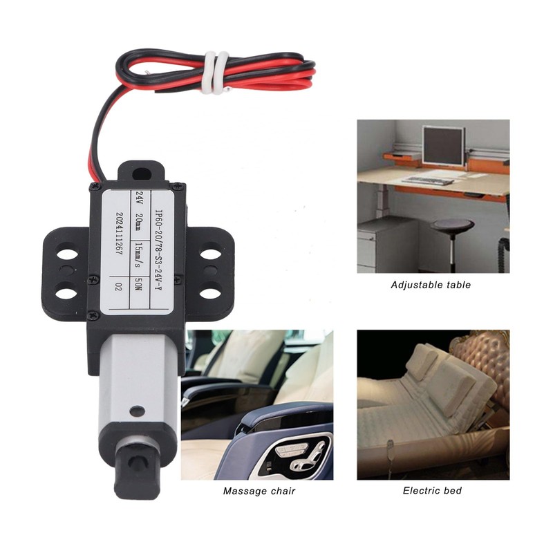 Luocute Mini Linear Actuator, 24V 20mm Stroke 50N Speed 15mm
