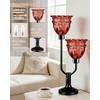 Lightdot Mid Century Modern Table Lamp Red Glass Vintage Lamp