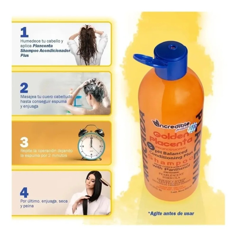 Shampoo Anti Caida Placenta Golden 950 Ml
