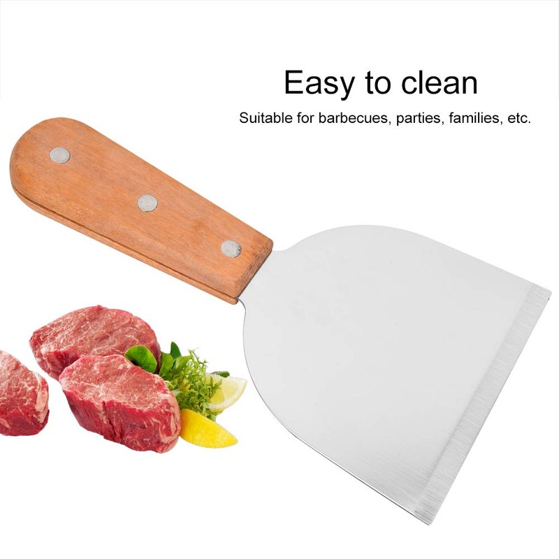 Agatige Grill Scraper with Wood Handle, Grill Griddle Scraper Tool