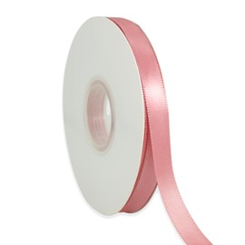 Rose Gold Ribbon 3/8 Inch x 50 Yards Satin Ribbon Continuous, Single Face, for Crafts, Gift Wrapping, Floral Bouquet, Weddings, and Decorations, with Spool