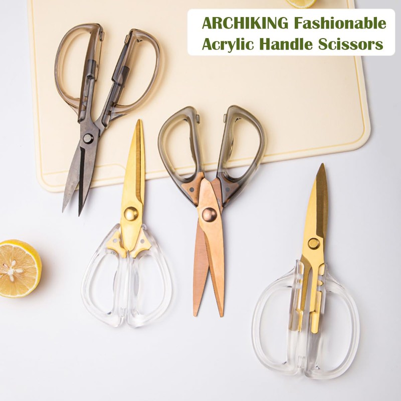 Kitchen Shears Scissors & Sharp Scissors, ARCHIKING 7.7inch Cooking Scissors,