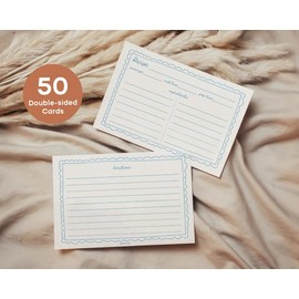 GardenCity Recipe Cards, 4x6 Recipe Cards for Bridal Shower and Weddings, Double-Sided, 50 Pack, Scribble Design