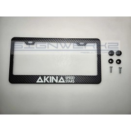 SIGNWERKZ Glowing Akina II Carbon Fiber Printed Stainless Steel license Plate Frame