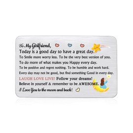 Girlfriend Wallet Insert Card Love Note Inspirational Birthday Greeting Love Note Pocket Cards My Love Valentines Day Graduation Go To University Christmas Woman Keepsakes Engagement Encourage