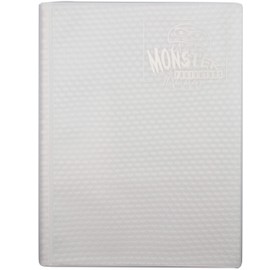Monster - Carpeta de 9 Bolsillos para Tarjetas coleccionables – Holofoil Blanco con páginas Blancas, protección TCG antirrobo con Bolsillos Acolchados de Carga Lateral, Doble Cara, Capacidad para 360