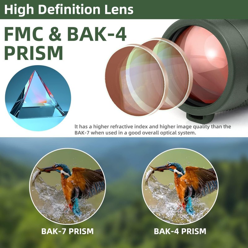 Pankoo 40X60 Monocular Telescope with Smartphone Holder & Upgraded Tripod,