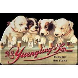 Yuengling Beer with Puppies NEW Sign - 12x18" USA STEEL LG Size 2 lbs