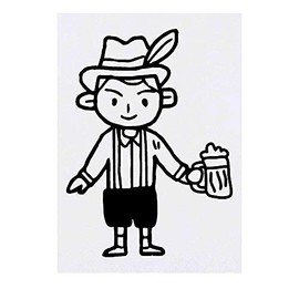 'German Caricature' Temporary Tattoo - Water Resistant, Skin-Safe, Non-Toxic Transfer (TO00026388)