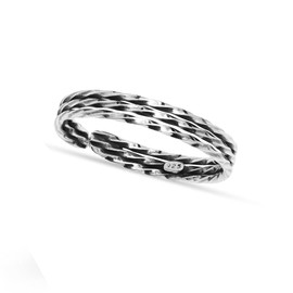 LeCalla 925 Sterling Silver Diamond-Cut Wire Adjustable Toe Ring for Women