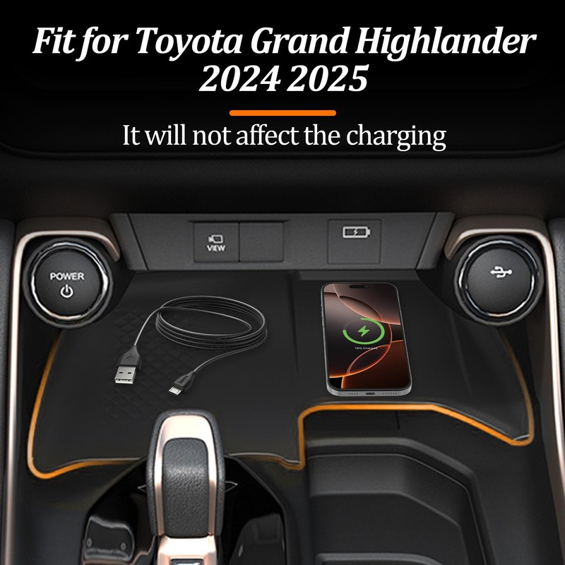 TRSAIM Wireless Charging Mat Compatible with 2024 2025 Toyota Grand