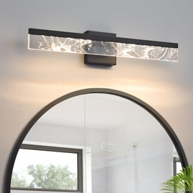 Aijiasi Modern Vanity Light Bar - 24 Inch Black Dimmable LED Bathroom Mirror Light Fixture