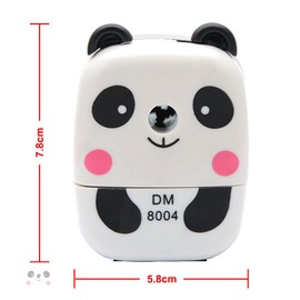 Pencil Sharpener Cute SENRISE Metal Desktop Pencil Sharpener with Handle, Cartoon Animal Pencil Sharpeners for Kids Student Office School Student (Panda, 1 Pack)