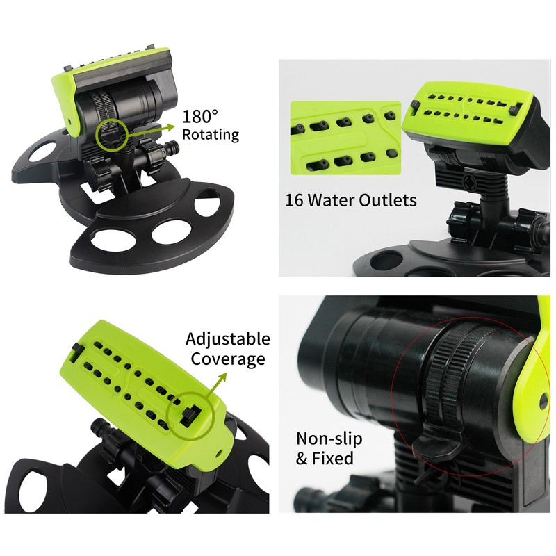 180° Rotating Garden Sprinkler Adjustable Large Coverage Lawn Sprinkler Irrigation
