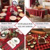 Red Christmas Rectangle Plaid Tablecloth: 57x120 Inches Checkered Table Cloth