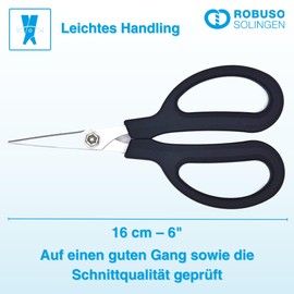 ROBUSO Splice Scissors | Cuts Through Fibreglass Aramid & Carbon Fibre | Rope Scissors | Weaver Scissors | Thread Scissors | Yarn Scissors | 16 cm - 6 Inches | Micro-Tranched