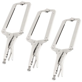 JOIKIT 3PCS 18 Inch C-Clamp Locking Pliers, Welding Pliers Set, Large Face C Clamp with Swivel Pads, Vise Grip C-Clamp for Woodworking Carpentry, Welding, Electrical Equipment