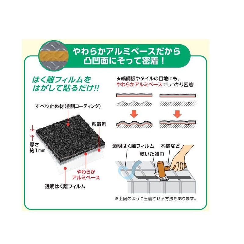 川口技研 階段用すべり止め スベラーズ 屋外用 OSU-LG 35mm×5m グレー