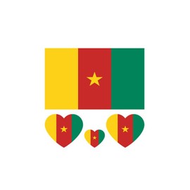 ZPDNURZL 10 Sheets Cameroon Flag Tattoos Stickers 40 Pcs Waterproof Sweat Sports National Flag Removable Fake Tattoos
