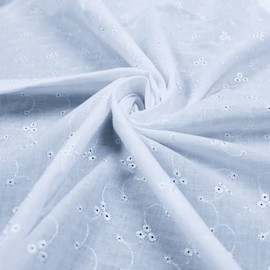 Sedona Designz 60" Wide Poly Cotton Broadcloth All Over Embroidery Eyelet Fabric by The Yard – Soft & Versatile for Apparel, Home Décor & Crafting