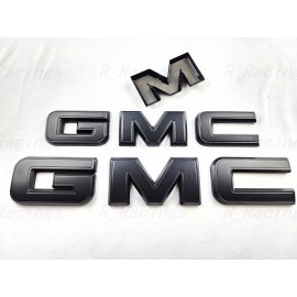 Auto Front & Rear GMC Matte Black OVERLAY Emblem Badge Fit 2021-2022 GMC Canyon