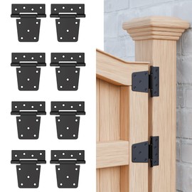 TRIPLE DEER 3.5 Inch Heavy Duty Gate Hinges, Extra Thick Gate Hinges for Wood Fence Barn Door Shed Gate Swing Door, Black Finish Door Strap Hinge, 8 Pack