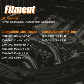 YIHOVY Upgraded Fuel Injectors FJ758 fit for Toyota Camry Corolla Highlander Matrix Rav4 Solara L4 2.4L 2004-2013, fit for Scion TC XB L4 2.4L 2005-2015, 232090H030, 232090H060, 2320928080 (4)