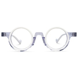 Zeelool Vintage Round Eyeglasses Frame With Non-prescription Clear Lens for Women Men Glanton ZJGA260547-03 White