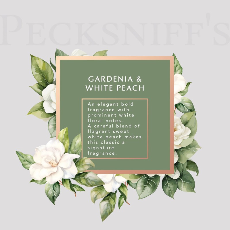 Pecksniff's Gardenia & White Peach Luxury Scented Candle | 1