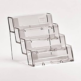 Taymar Business Card Holder, Business Card Box with Four Compartments on 4 Tiers