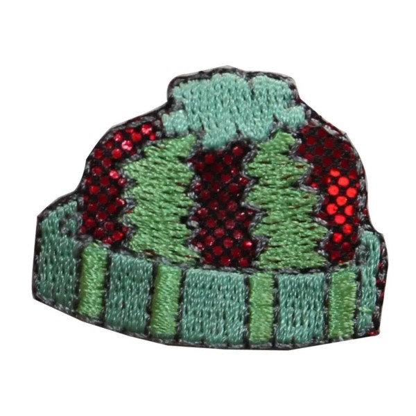 Unbranded ID 7662 Green Sequin Winter Hat Patch Ski Cap