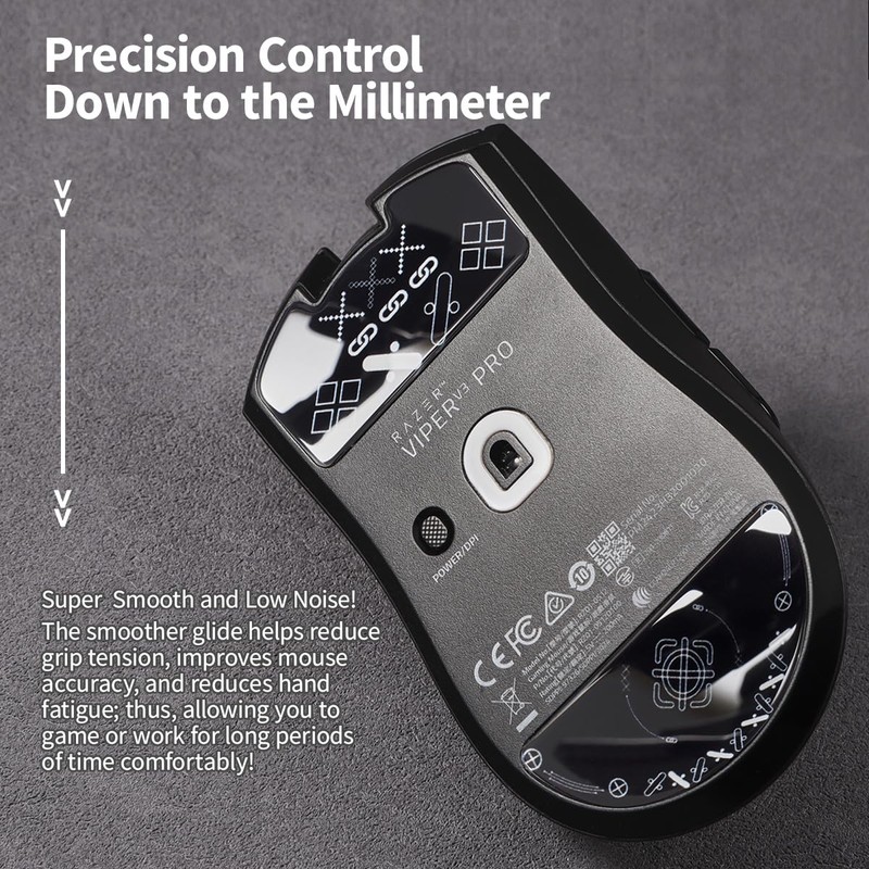 immoenuc Glass Mouse Skates for Razer Viper V3 Pro Mouse