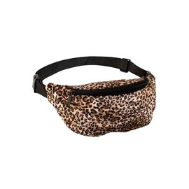 MIMIKRY 80s 90s Leopard Bum Bag Leo Shoulder Bag Waist Bag Belt Bag Party Bag, Light brown/dark brown/black