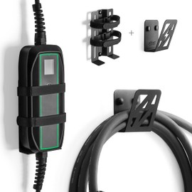 etterr | Electric Car Charging Station Stand | 100% Steel | Made in the European Union | 17 x 10 cm | Electric Car Charger Stand (1, Charging Station + EV Cable Holder)