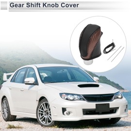 RATCHROLL Gear Shift Knob Cover for Subaru Impreza 17-23 Anti-Slip Stick Shifting Handle Protector Faux Leather 1 Pc Brown Carbon Fiber Black