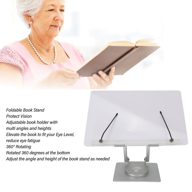 Book Stand for Reading Hands Free 360° Rotate Book Holder