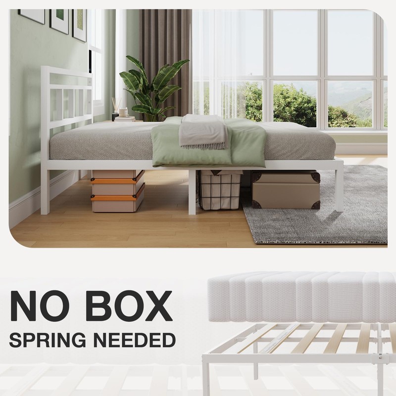 Novilla 14 Inch Queen Bed Frame with Headboard, No Box