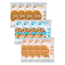 321glo Protein+ Cookies | High Protein, Soft Baked Cookie with Collagen | 15g Protein | On the Go Snack for Men, Women, & Kids | 12 Pack (Variety Pack)