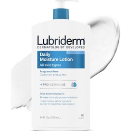 Lubriderm, Loción de Humectación Diaria Libre de Fragancia + Pro-Cerámida, Manteca de Karité y Glicerina, Loción para Cara, Manos y Cuerpo para Piel S