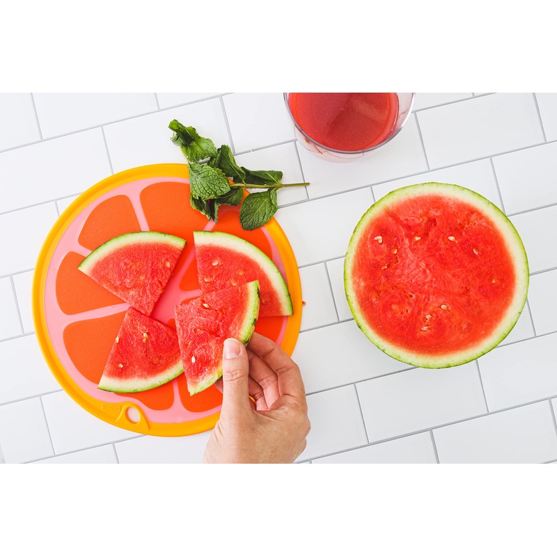 Dexas Citrus Slice Cutting Board/Serving Board 9 inches, Grapefruit
