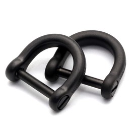 TUNUKE D-Ring, Titanium, Small, Mini, Screw-type, Screwdriver, Key Ring, Key Ring, Carabiner, Keys, Car, 2 x Matte Black