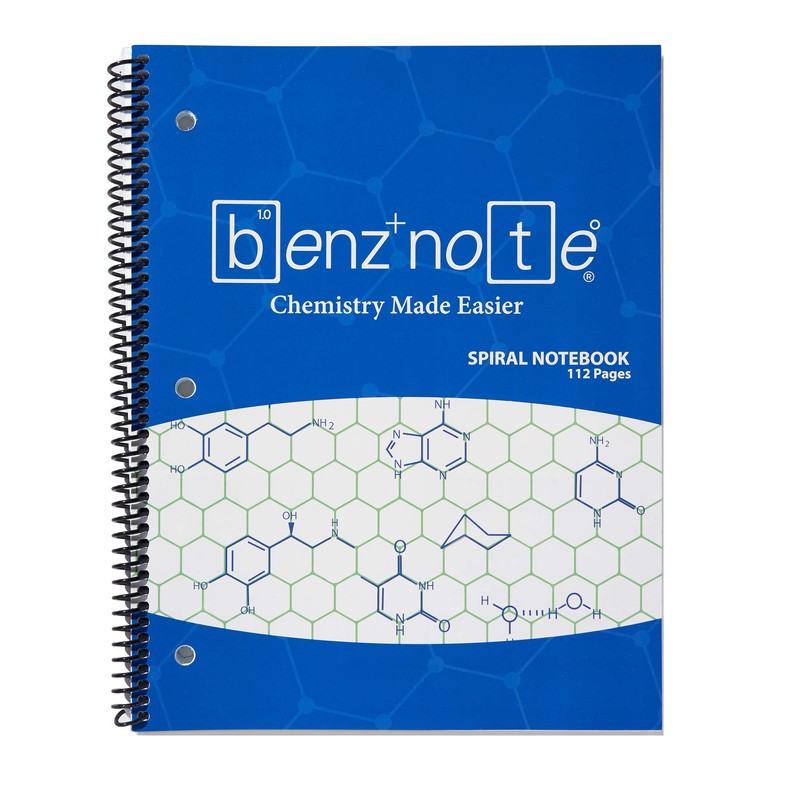 BENZNOTE, Spiral Notebook, for Organic and Biochemistry, 8-1/2" x 11",
