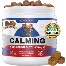 Calming Chews for Dogs - Dog Anxiety Relief,Dog Calming Treats, Supplements Calming Chews for Dogs 120 Count Lamb Flavor