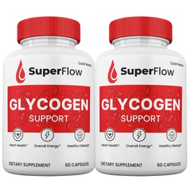 Gold Nutra (2 Pack) Super Flow Blood Support Capsules, SuperFlow Glycogen Pills All Natural Supplement, 2-Month Supply.
