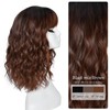 RUNM Short Bob Wavy Wigs for Women Brown Wig with